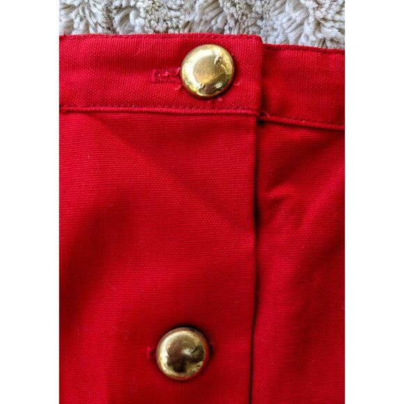 Vintage 1960 Deadstock Koret of CA Red Twill Button Front Full Skirt, Size 0/2 - Picture 3 of 10